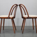 1960s Antonin Suman Set of Six Beech Dining Chairs, Restored