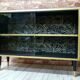 Display case, 1970s Poland, renovated. Black and gold.