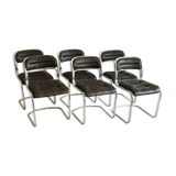 Lot of 6 chairs cantilever 70s