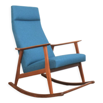 Rocking-chair danois en teck du milieu du siècle, années 1960