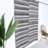 Tapis Kilim bleu marine et beige