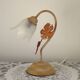 Vintage French Goose Neck Lamp - Grape Detail - Opaque Glass Shade