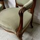 Pair of Louis XV style armchairs in solid walnut, 20th century.