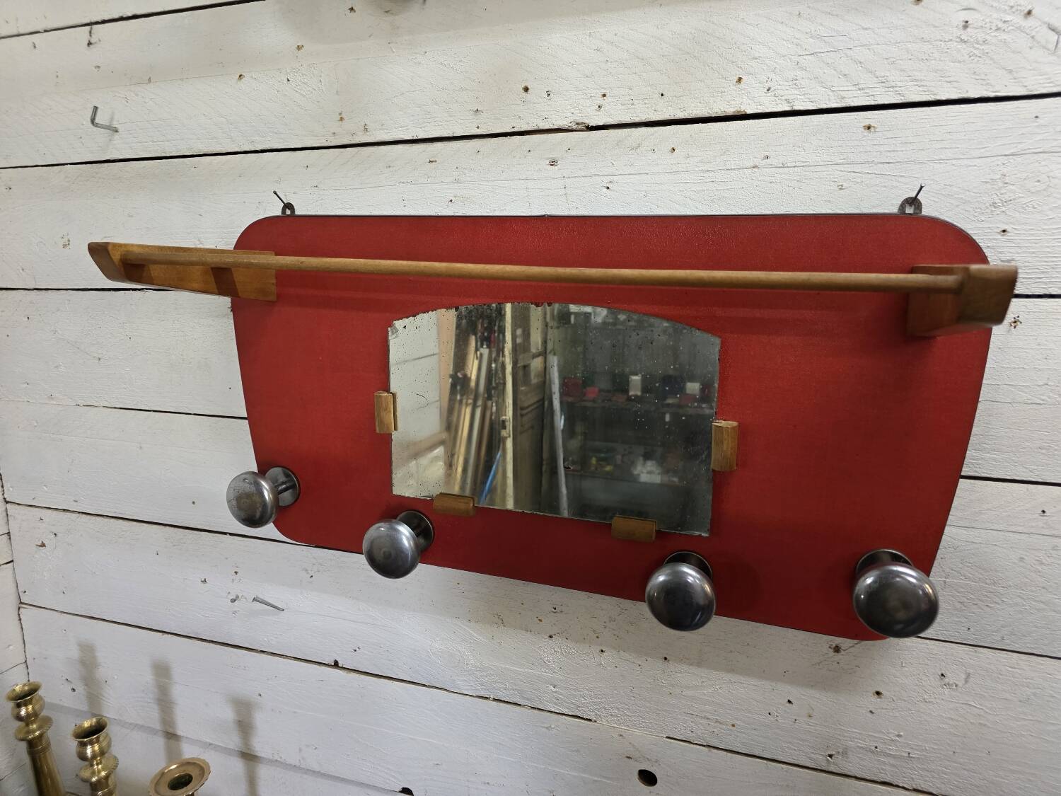 Vintage wall coat rack from the 60s