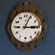 Vintage formica clock silent wall pendulum "Odo black gold"