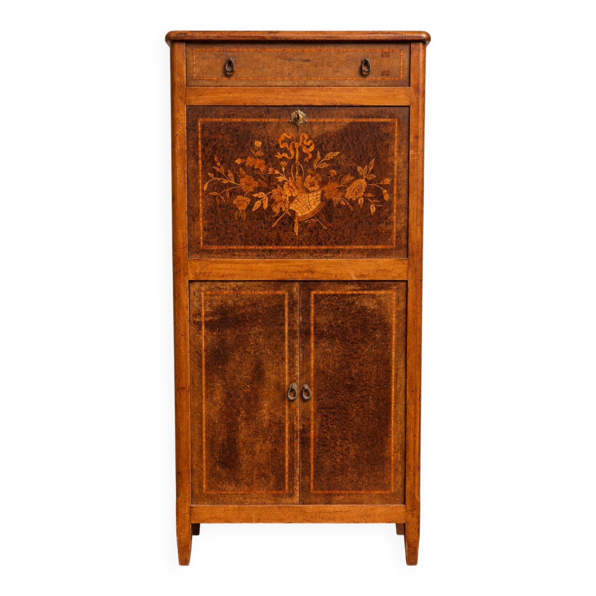 Antique marquetry secretary in Louis XVI style – late 19th / early 20th century