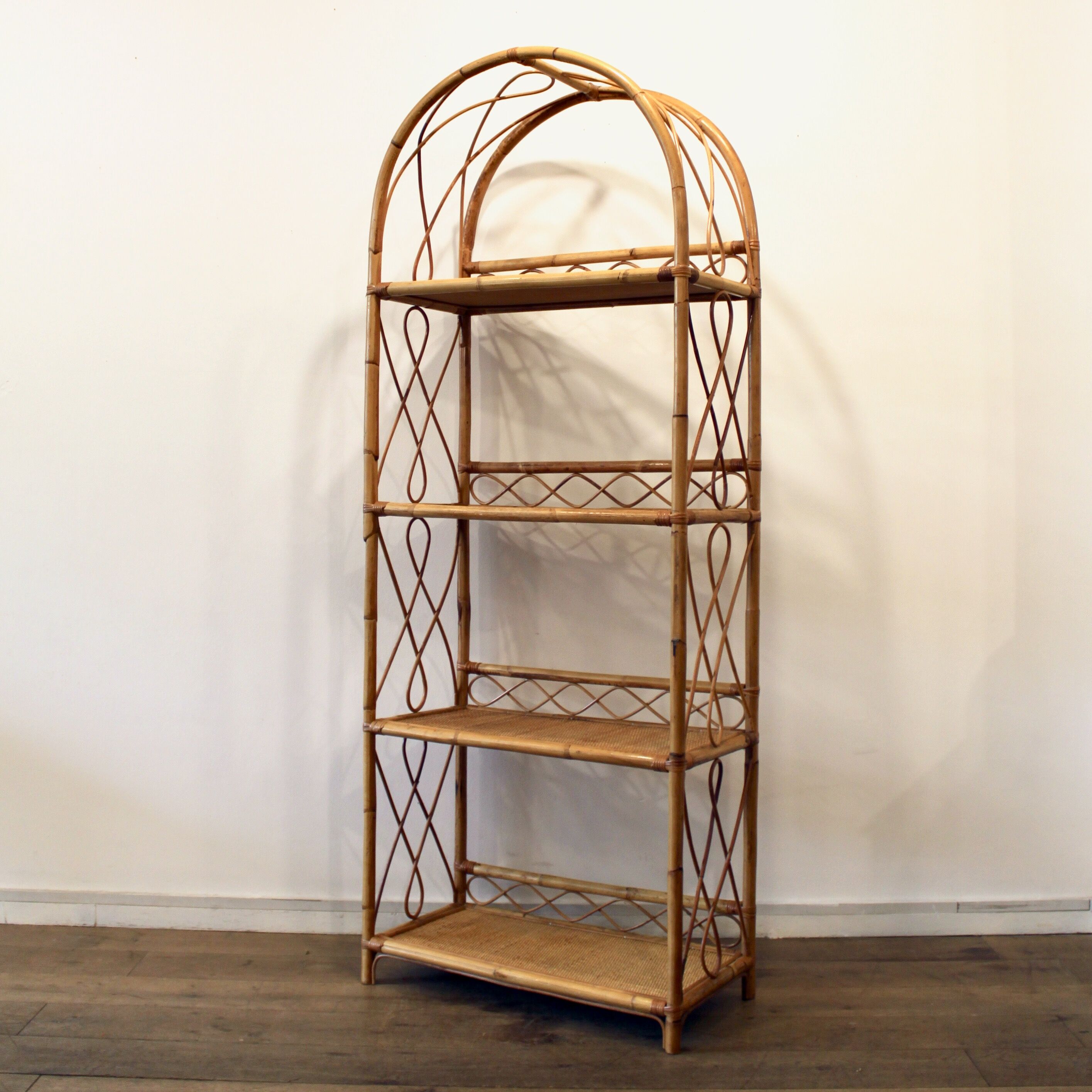 Rattan shelving unit 1970