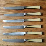 Box of 6 knives with horn handles "A Beaujeu"