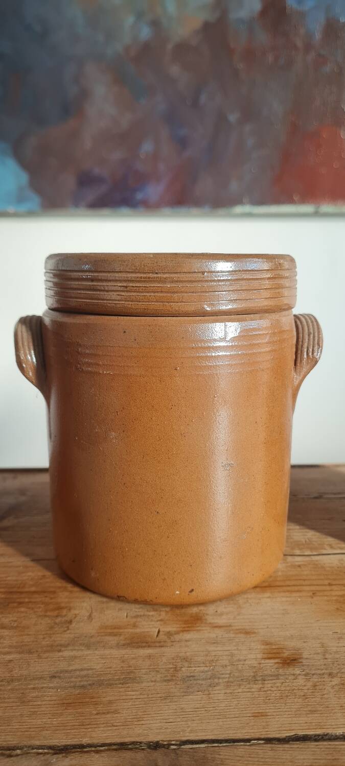 Set of 4 stoneware grease pots