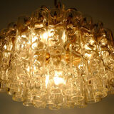 4-tier mid century chandelier with 62 glass tubes 60s