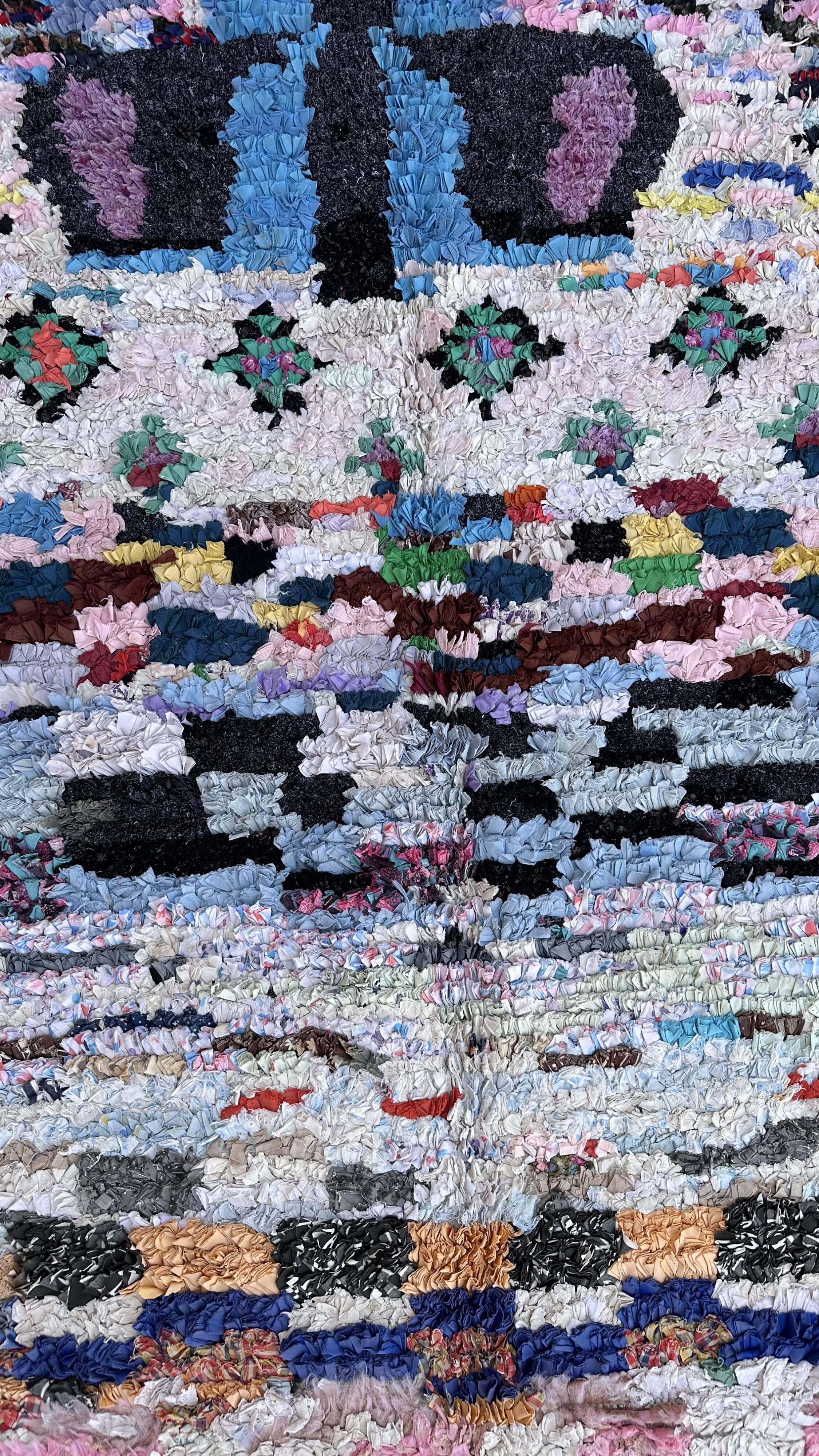 Moroccan boucherouite carpet - 128 x 185 cm