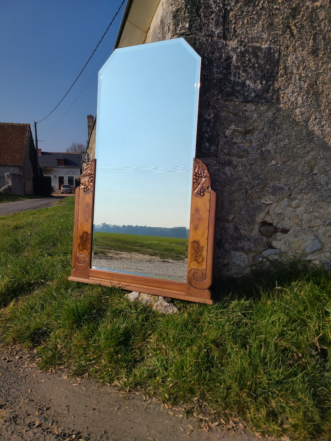 Vintage art deco trumeau mirror circa 1920