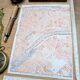 Paris, Champ de Mars, old map, printed in 1914.