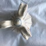 Cracked white ceramic art deco vase signed numbered pb made in france authentic piece