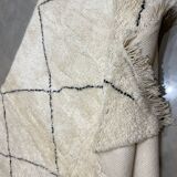 White/black berbere wool carpet  205x320cm