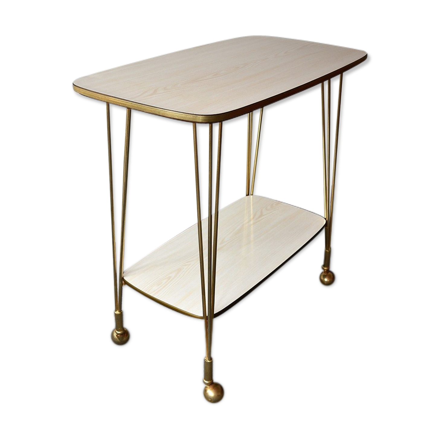 Table service in formica on wheels - the 50s 60s vintage