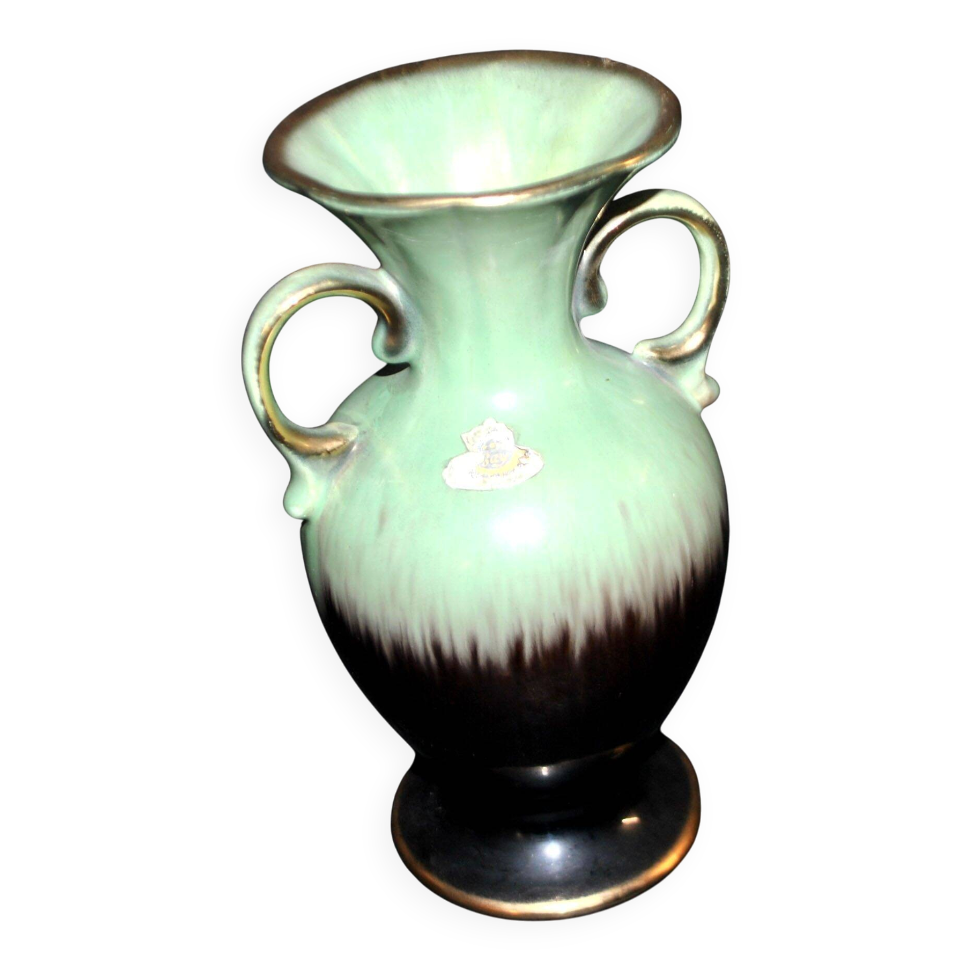 Vintage ceramic amphora vase Keramik 1950 by Eduard Bay Germany