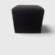 Minimalist square pouffe in black suede