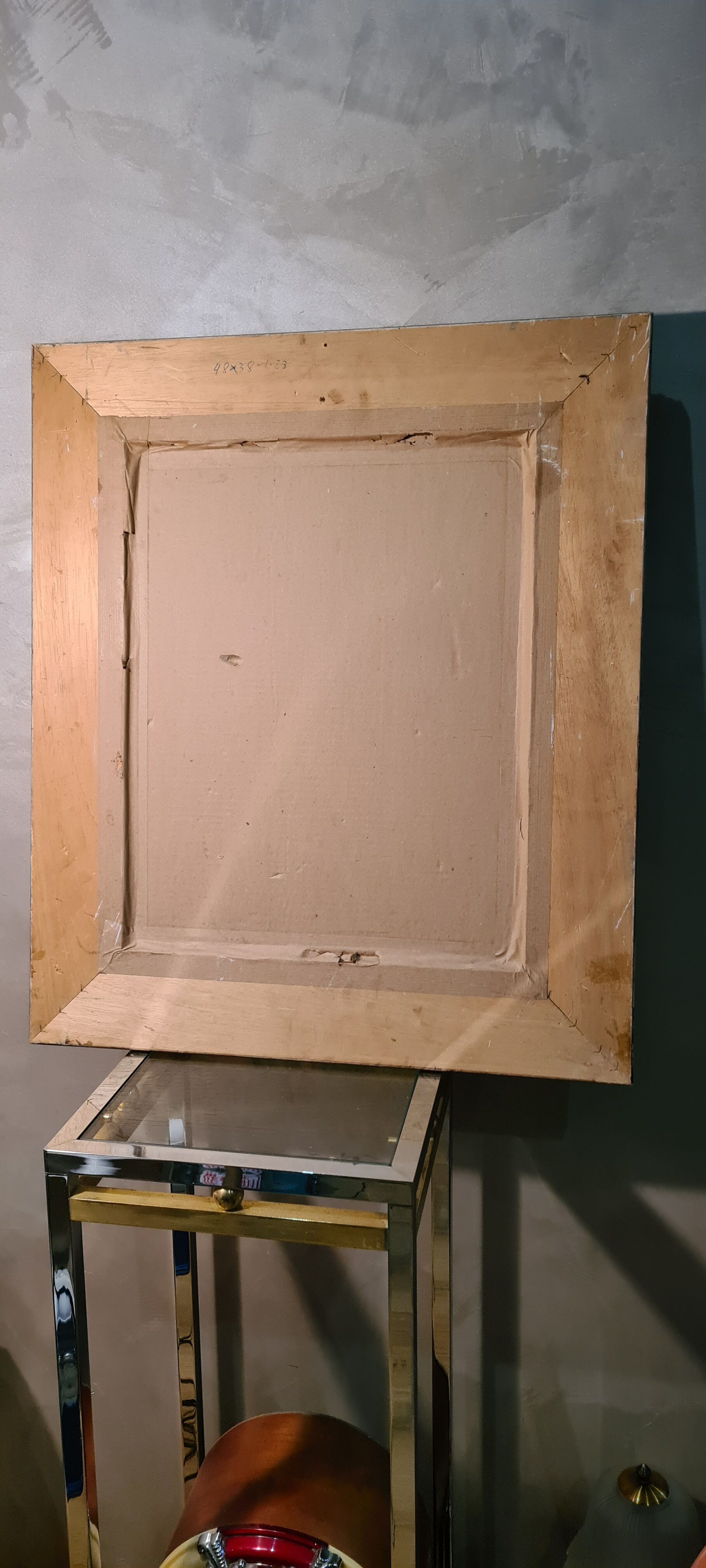 Mirror wood patina gold 58x70