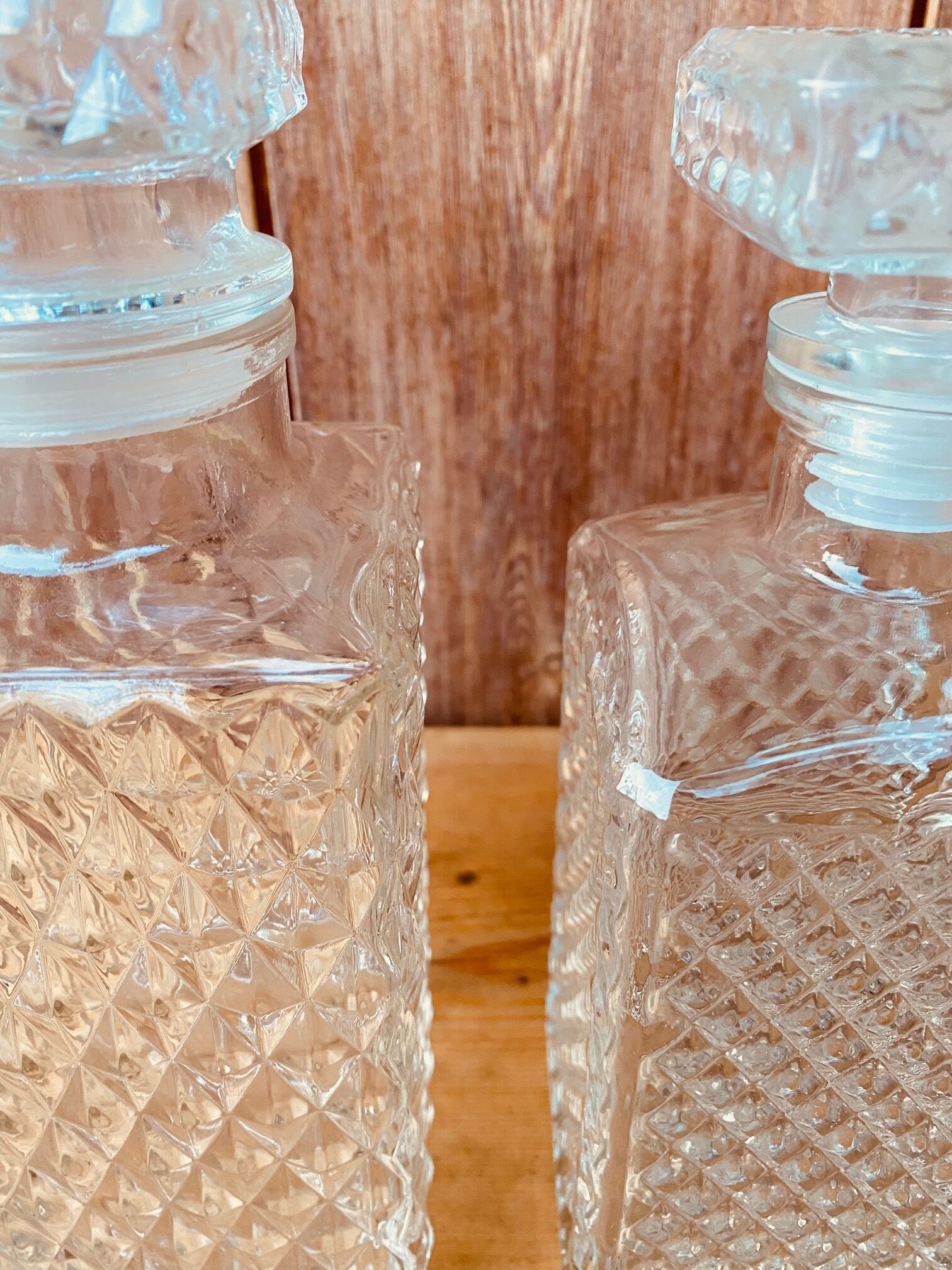 Vintage whisky decanter duo