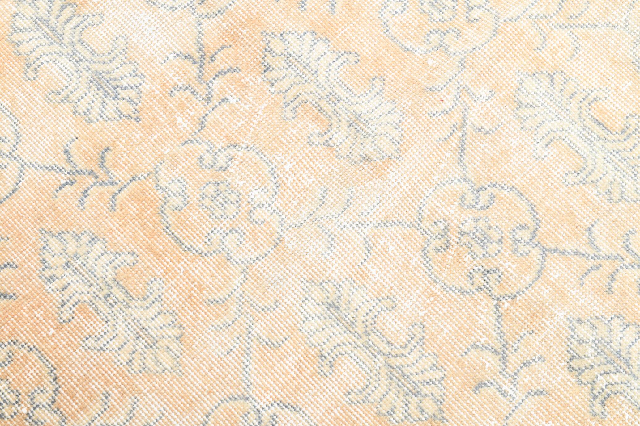 5x8 Shades Of Pale Orange Classic Turkish Vintage Rug, 140x238Cm SK 2296