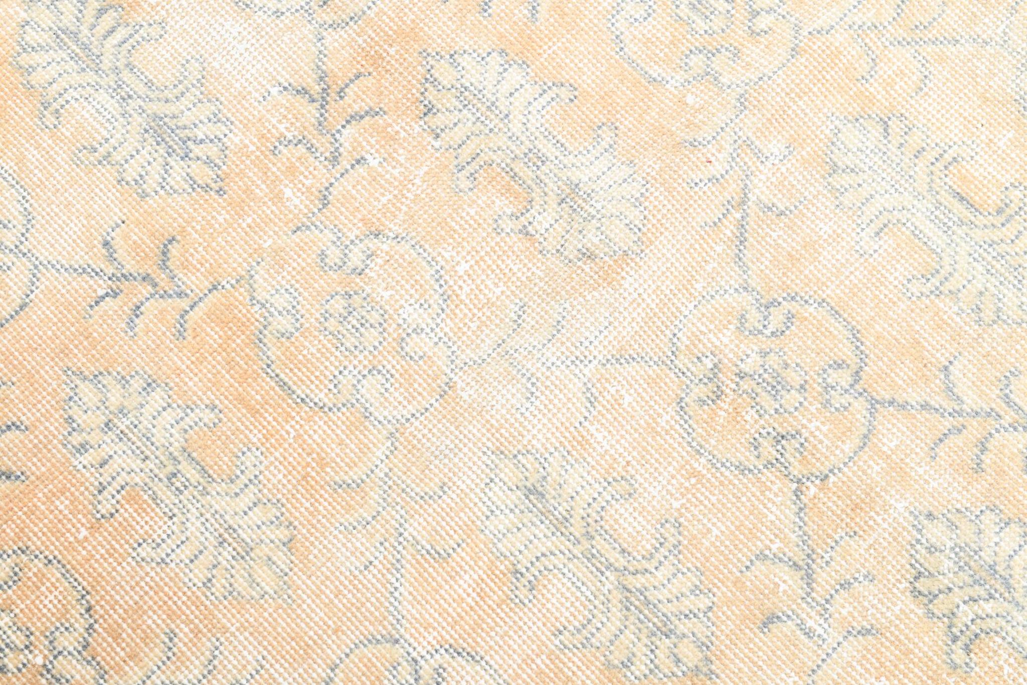 5x8 Shades Of Pale Orange Classic Turkish Vintage Rug, 140x238Cm SK 2296