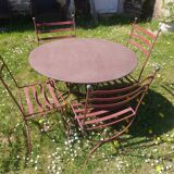 Table jardin + 4 chaises fer forgé