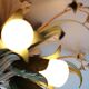 Vintage ceiling lamp, floral design, 1980s, Italy