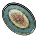 Large oval metal tray in the Napoleon III style, 1960s