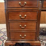 English Chesterfield desk with green leather