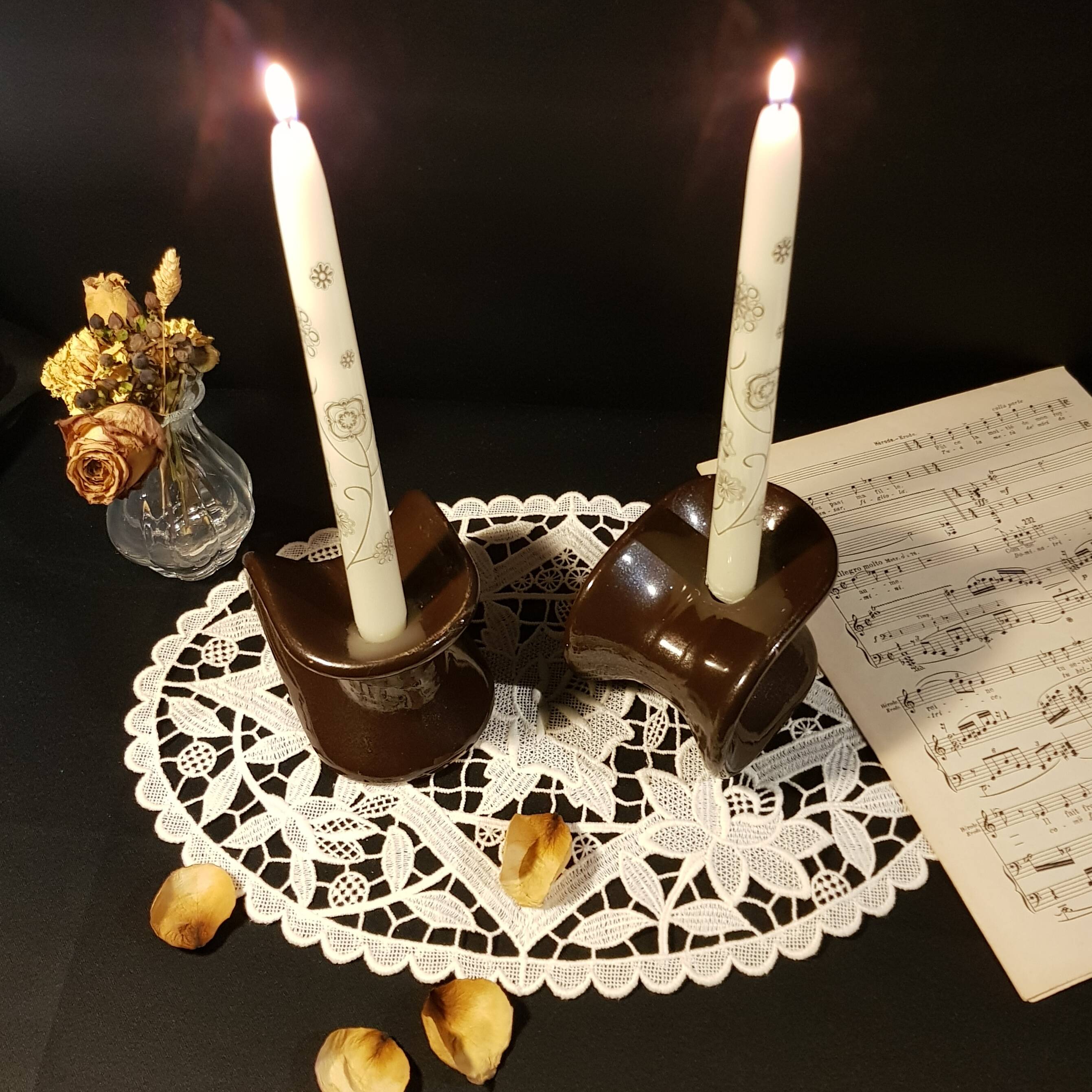 Duo of diverted candlesticks