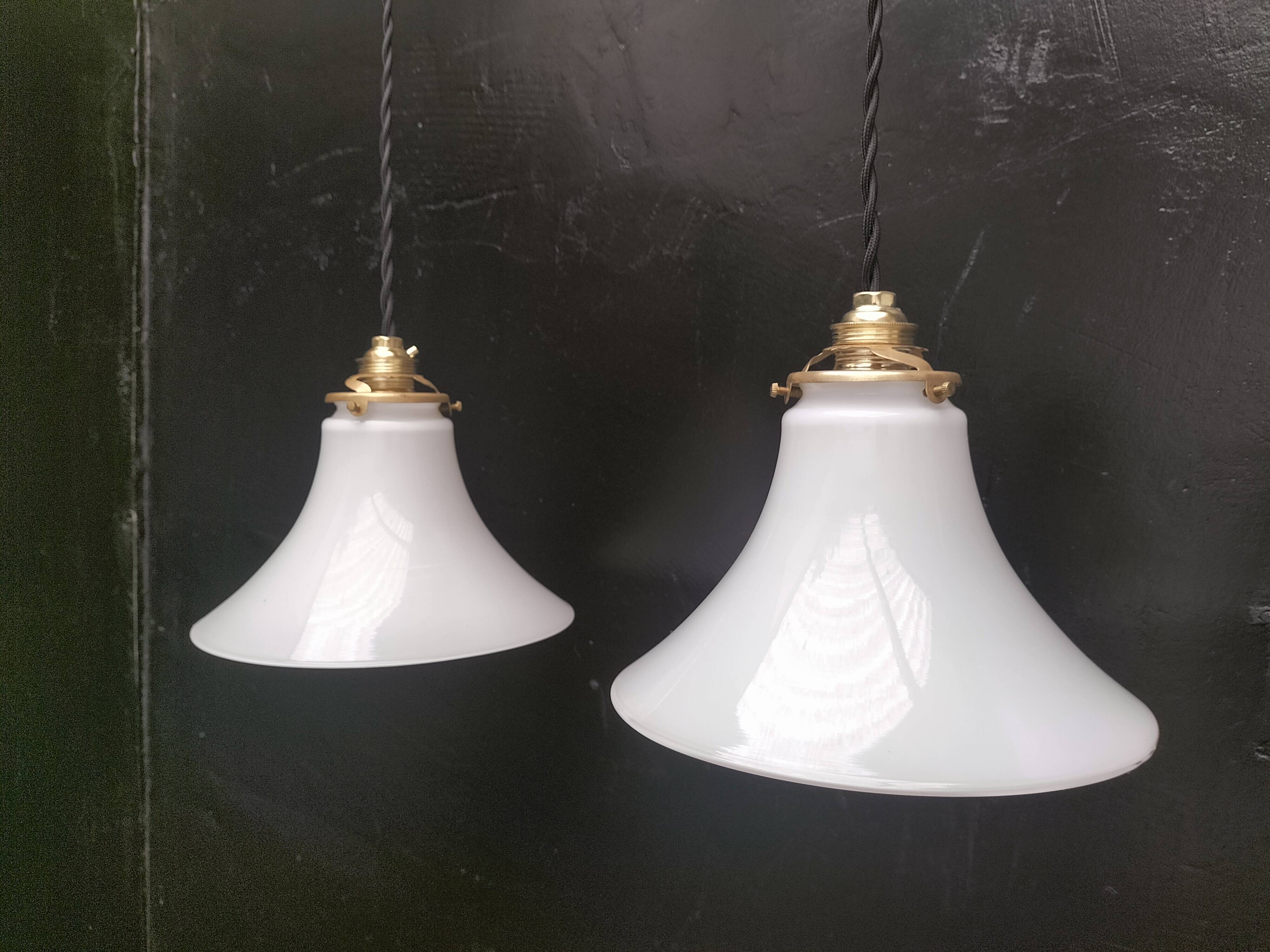 Opaline pendant lights