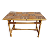 Audoux Minnet style split bamboo coffee table 1960
