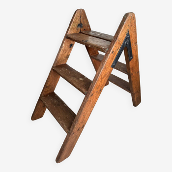 Old vintage wooden stepladder