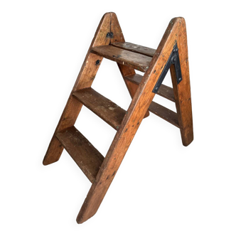 Old vintage wooden stepladder