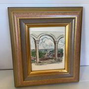Watercolour painting signed, sea view, marine.