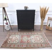 Vintage Turkish Oushak Handmade Wool Cotton Beige Area Rug 93x183