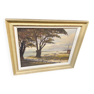 Oil on panel landscape