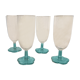Turquoise blue flower walking glasses