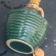 Liquor carafe, shape of Dame Jeanne Barbotine, vintage glazed ceramic