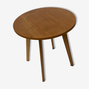 Round teak side table