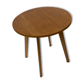 Round teak side table