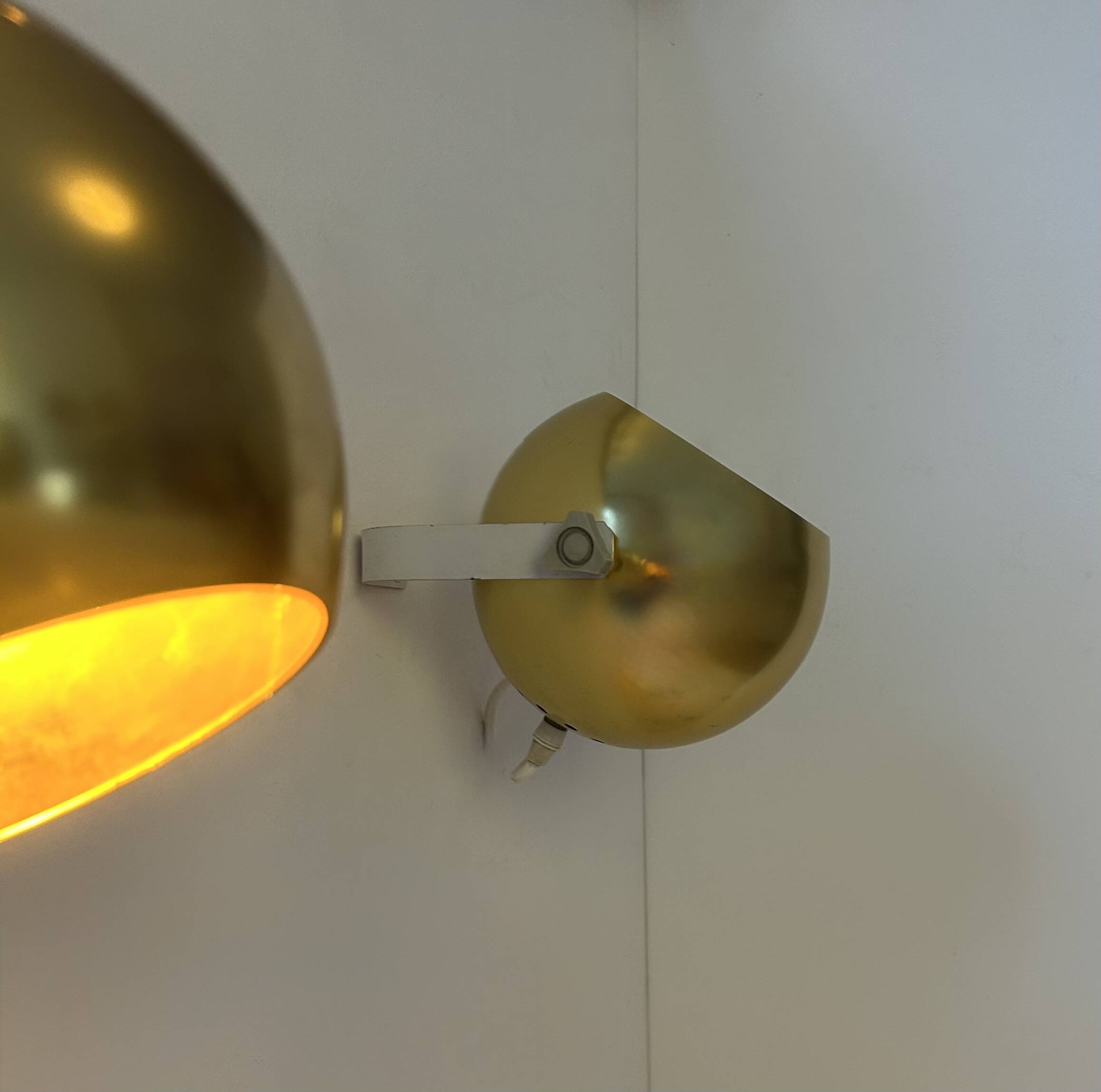 Pair of vintage brass wall lights by PARSCOT, France, 1970