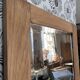 Vintage Art Deco bevelled wardrobe door, solid oak, Azalée.
