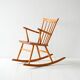 Scandinavian rocking chair 1950s/60s in beech and teak