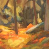 Original Mid Century Swedish Oil on Canvas – “Pine Forest” by Frans Be