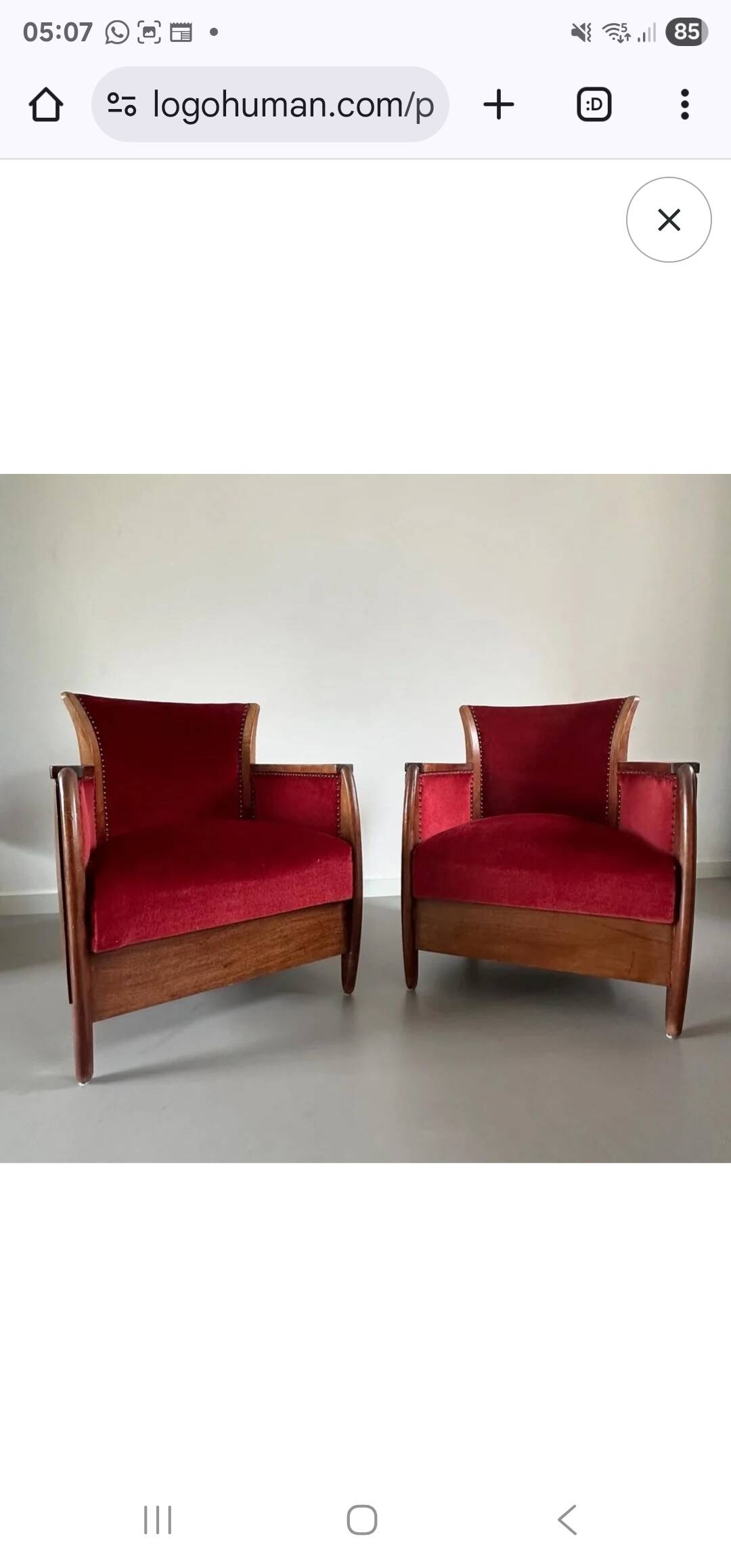 2 x Art Nouveau club chairs.