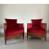 2 x Art Nouveau club chairs.
