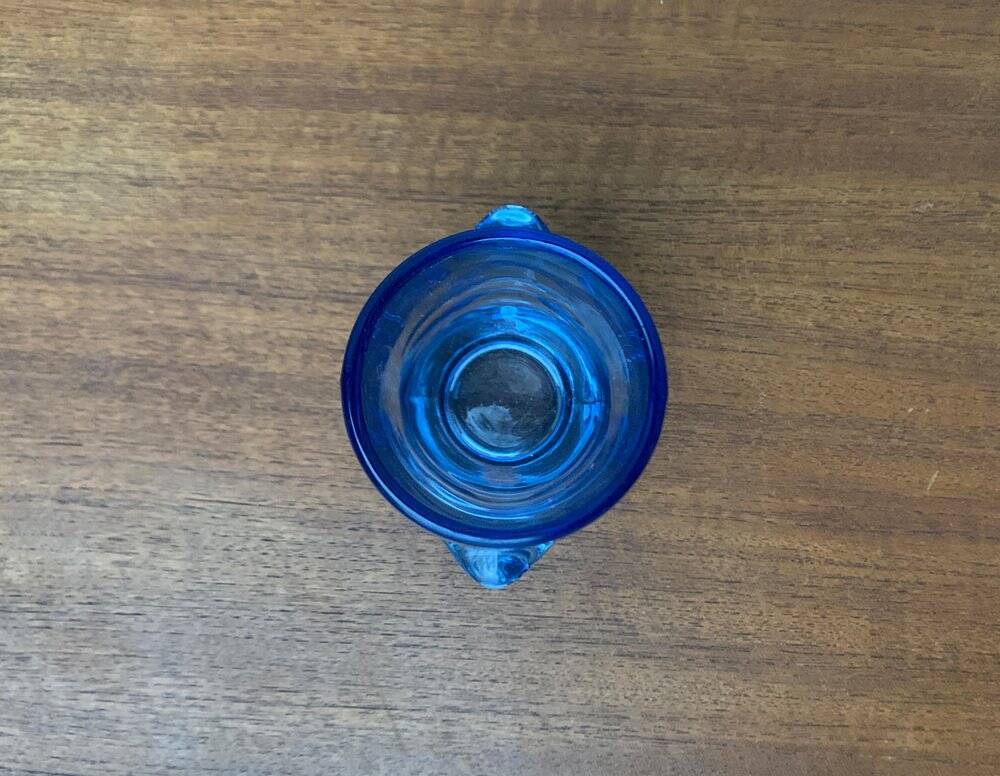 Blue glass vase model 20064 in Mid-Century style by Vladislav Urban for Hermanova Hut, 1960s.