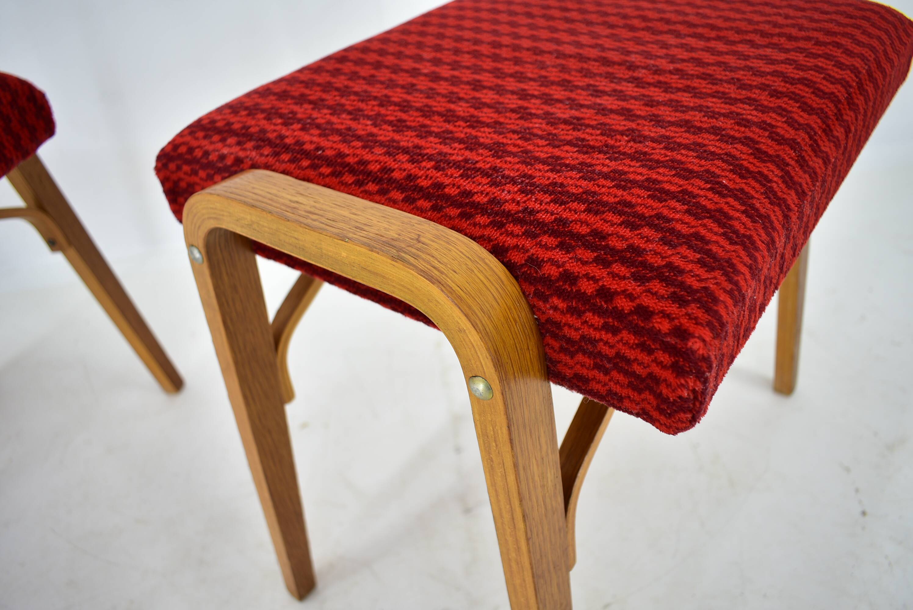 1960s Ludvik Volak beech stools by Drevopodnik Holesov, Czechoslovakia